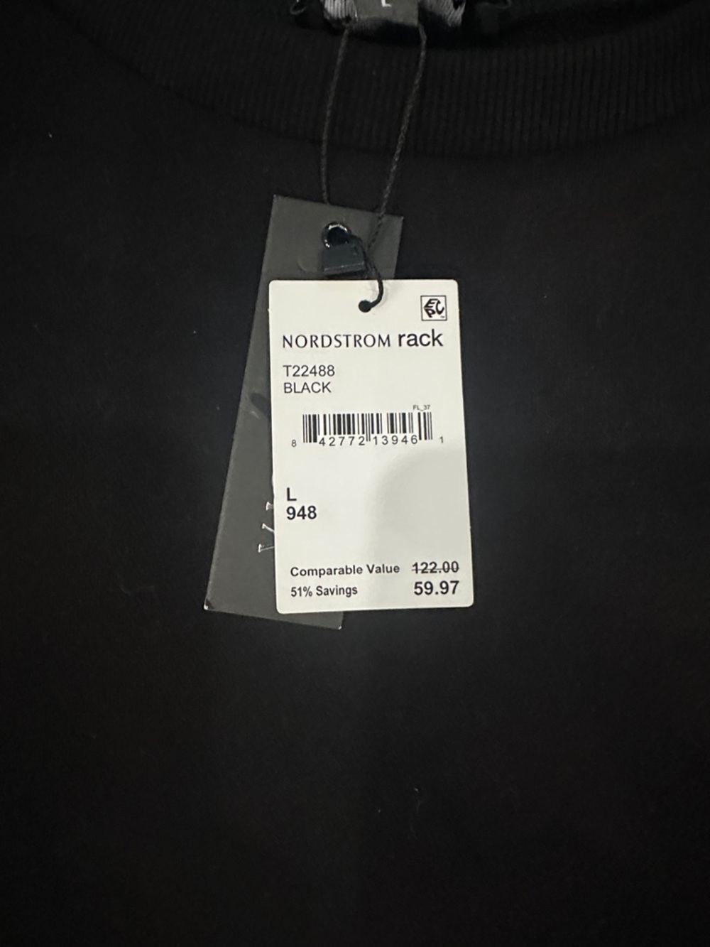 Gracia Black Cropped Crewneck Sweatshirt, Size L NWT - Picture 5 of 9